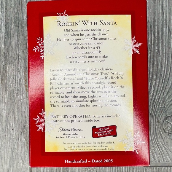 Vintage 2005Hallmark  "Rockin' With Santa" Christmas Ornament record player rare - Picture 6 of 11